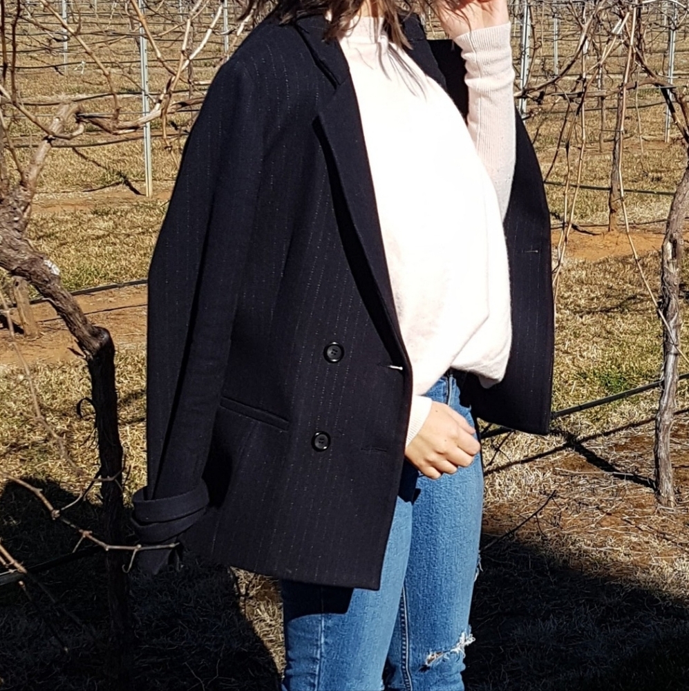 VIKTORIA + WOODS Black Pinstripe 'Vermont Blazer'